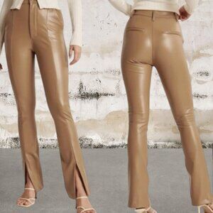 Abercrombie & Fitch Skinny Ultra High Rise Faux Leather Tan Pants Size 26/2